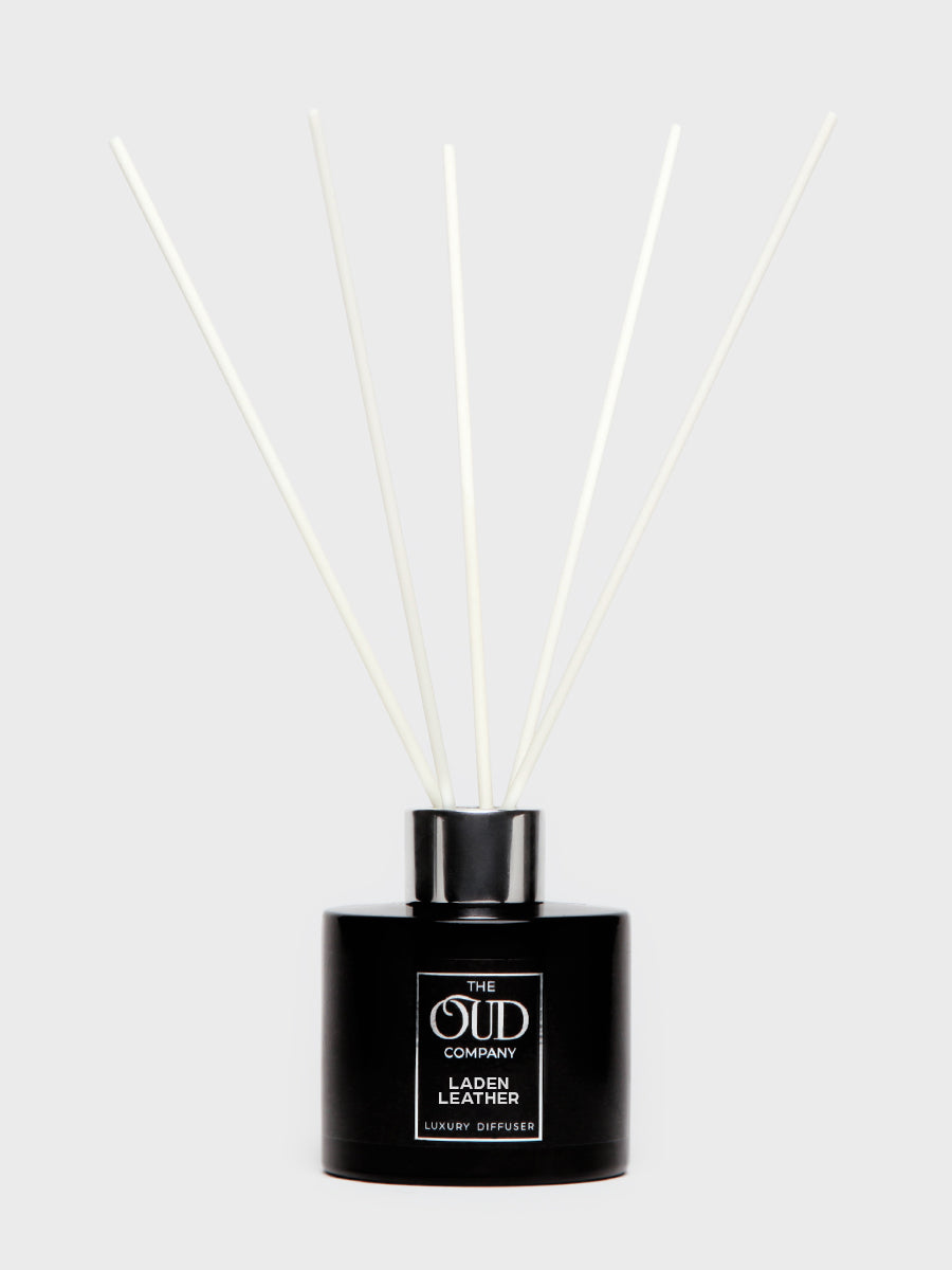 Laden Leather Luxury Reed Diffuser – Leather, Woods & Musk | Bold Signature Scent