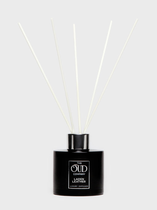 Laden Leather Luxury Reed Diffuser – Leather, Woods & Musk | Bold Signature Scent